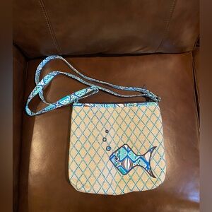 New in pkg Vera Bradley “Go Fish” Blue Swim crossbody limited edition 9”X 10.25